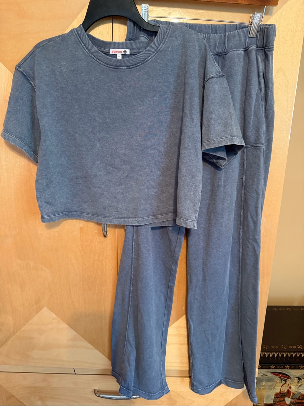 Sundry Slate Grey Two-Piece Pajama Set
